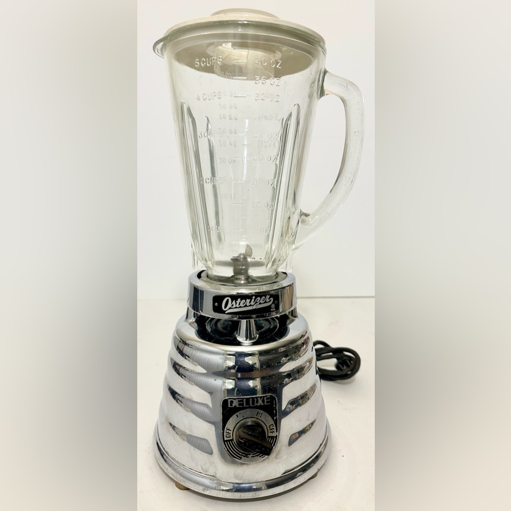 Vintage 1950's Oster Osterizer Model 403 Beehive Chrome 4 Cup 2 Speed Blender